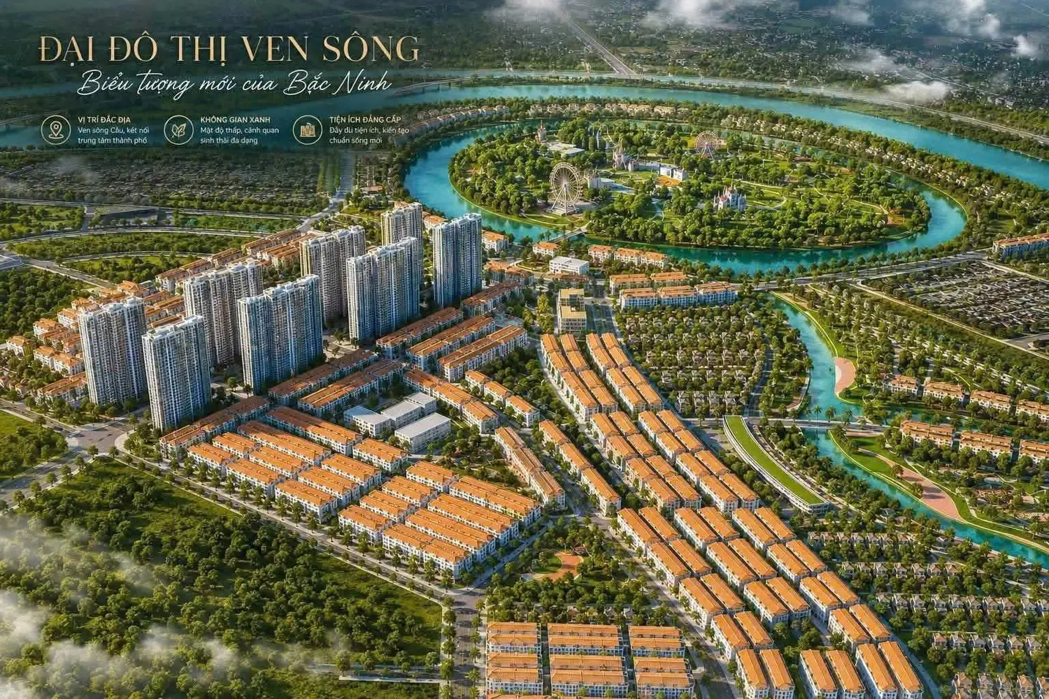 Toàn cảnh khu căn hộ trong đại đô thị